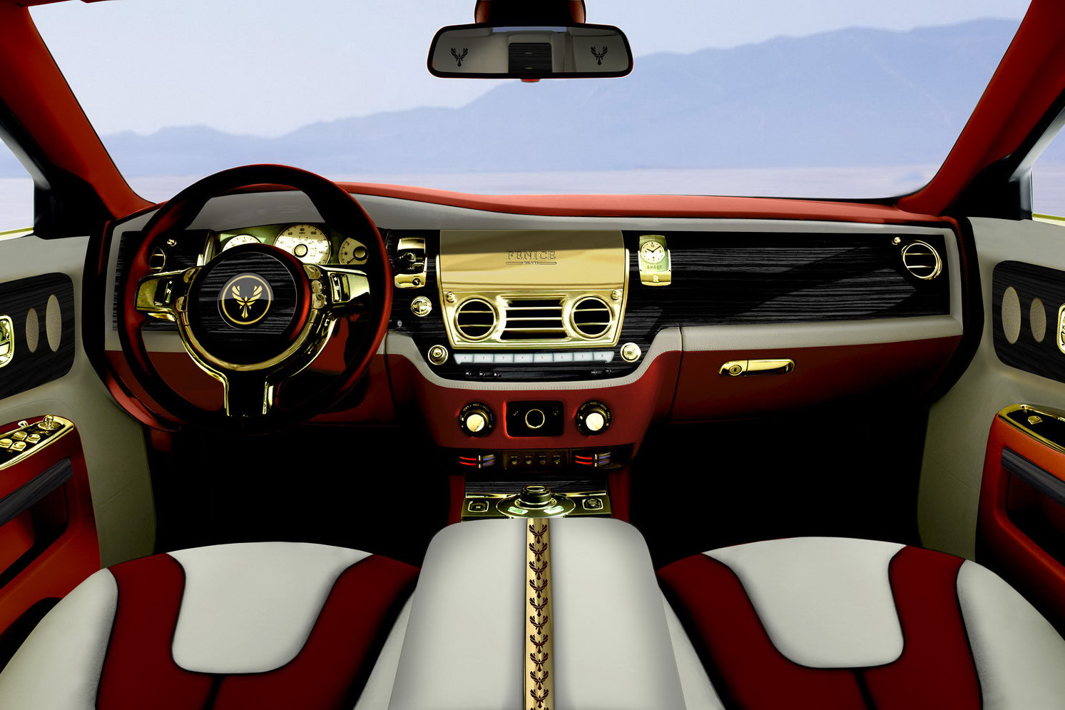Interiorul lui Rolls Royce Ghost Diva renunta la crom pentru elemente aurite